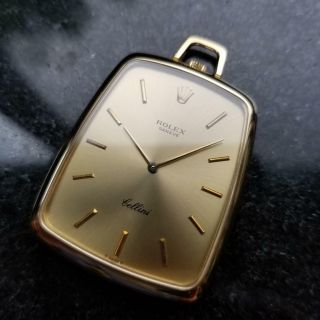 Rolex Rare Solid 18k Gold Cellini Pocket Watch 3727 Hand - Wind C.  1973 Swiss Lv554