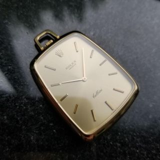 ROLEX Rare Solid 18K Gold Cellini Pocket Watch 3727 Hand - Wind c.  1973 Swiss LV554 5