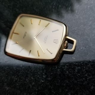 ROLEX Rare Solid 18K Gold Cellini Pocket Watch 3727 Hand - Wind c.  1973 Swiss LV554 7