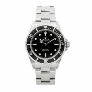Pre Owned Mens Rolex Stainless Steel Submariner With A Black Dial 14060