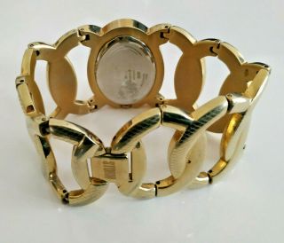 Womens Gold Plated Storm Caprina Large Chunky Bracelet Curb Link Style Watch 3