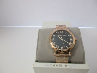 Authentic Michael Kors Norie Rose Gold - Tone Ladies Watch Mk3585 Nib Msrp $225