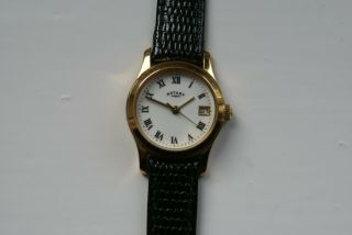 Classic Swiss Made " Rotary " Ladies G/p Quartz Wrist Watch