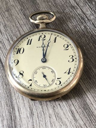 100 Year Old Vtg Antique Hamilton " 920 " 23 Jewel 14k Gold Filled Pocket Watch