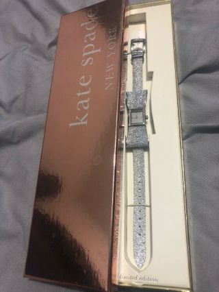 Nwt Kate Spade Limited Edition Silver Crystal Kenmare Watch 20mm Batteries