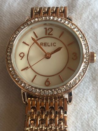 Relic By Fossil Womens Silver Tone Crystal Watch Zrt11007 F79/e