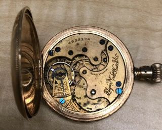 Elgin Antique 1891 Stamped Warranted 14k Us Assay Hunter Pocket Watch Engraved