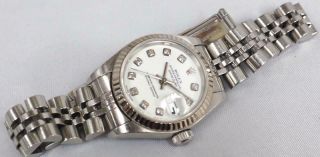 Diamond Dial Ladies Rolex Watch Rolex Oyster Perpetual Date Wristwatch 11