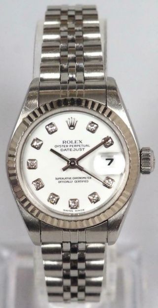 Diamond Dial Ladies Rolex Watch Rolex Oyster Perpetual Date Wristwatch 2