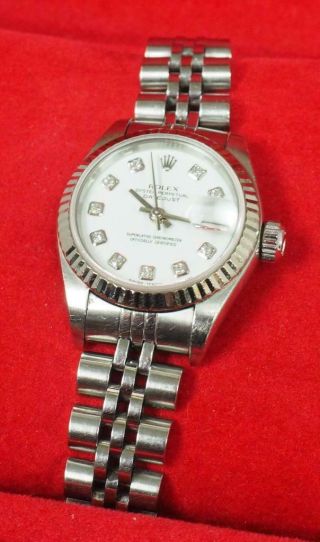 Diamond Dial Ladies Rolex Watch Rolex Oyster Perpetual Date Wristwatch 5