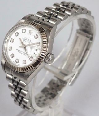 Diamond Dial Ladies Rolex Watch Rolex Oyster Perpetual Date Wristwatch 6
