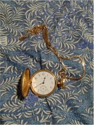 Antique 14k Gold Elgin Pocket Watch W/chain