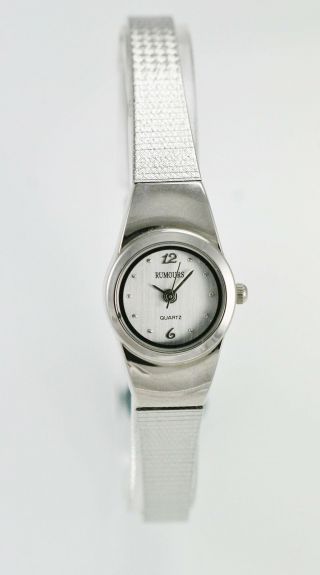Rumours Watch Womens Stainless Steel Silver Easy Read Water Resist White Quartz