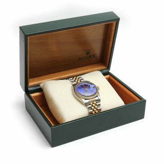 Rolex Datejust ref.  16013 Two Tone Blue Roman Dial automatic men ' s watch $1NR 10