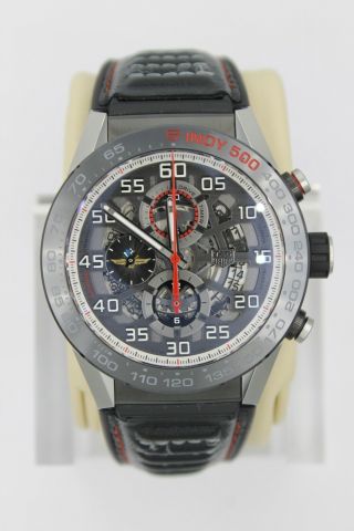 Tag Heuer Black Skeleton Carrera Watch Men CAR2A1D.  FT6101 AUTOMATIC Indy 500 3