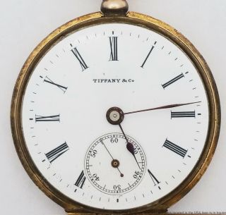 Tiffany & Co 18k Gold 3x Signed Ladies Antique Pocket Watch to Fix 6