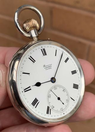 A Gents Fine Quality Antique Solid Silver “barwise Of London” Pocket Watch 1902.