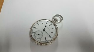 18s Rockford Model 1 Gilt Key Wind Pocket Watch In A Coin Silver Pair Case