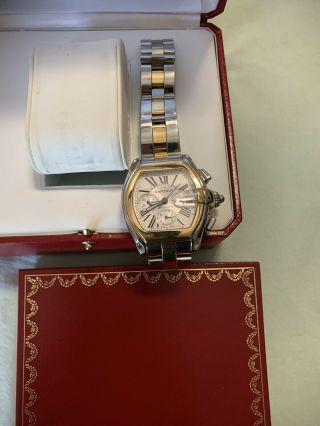 Cartier Roadster Chronograph XL 18k Gold And Stainless Steel 100 Authentic 4