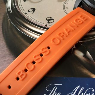 Mens Hugo Boss Designer Watch Digital Black Orange Strap 1512558 8