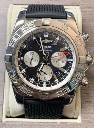 BREITLING CHRONOMAT GMT 47mm Automatic Stainless Black Dial AB0410 3