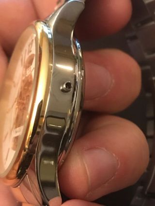 Invicta Men ' s 27572 ' Objet D Art ' Automatic Gold Silver Watch BROKEN STEM 3