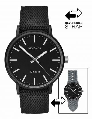 Sekonda Watches Mens Analogue Classic Quartz Watch With Nylon Strap 1492.  27
