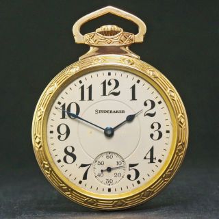 Rare 1925 South Bend Studebaker 21 Jewel 16 Size Railroad Pocket Watch No Res