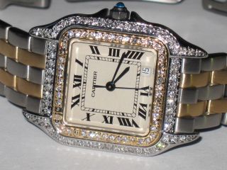 Womens Cartier Panther Midsize 18k Gold Diamonds Everywhere