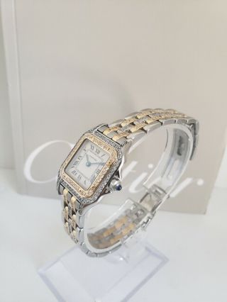 Cartier 18k Yellow Gold & Steel Panther DIAMONDS EVERYWHERE PAPERS INCL. 2