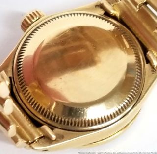 6917 Ladies Rolex President 18k Gold Diamond Bezel Watch Box Tags Booklets 5