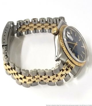 Vintage 18k Gold SS Rolex Datejust 1601 Mens Strong Running Watch To Restore 7
