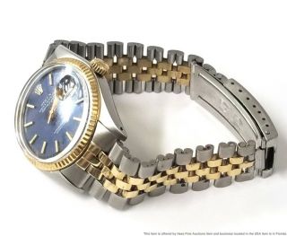 Vintage 18k Gold SS Rolex Datejust 1601 Mens Strong Running Watch To Restore 8