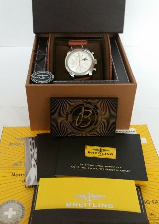 A19310 Breitling Transocean Box Papers Tag Chronograph Moonphase Calendar