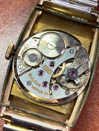 Running Vintage 1940’s Bulova Art deco wrist watch cal 10BC Engraving LOVE 3 3