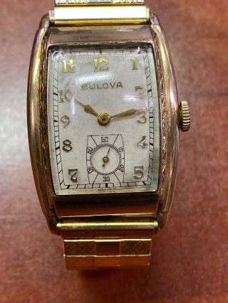 Running Vintage 1940’s Bulova Art deco wrist watch cal 10BC Engraving LOVE 3 5