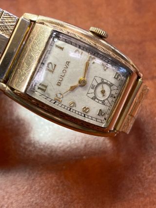 Running Vintage 1940’s Bulova Art deco wrist watch cal 10BC Engraving LOVE 3 6