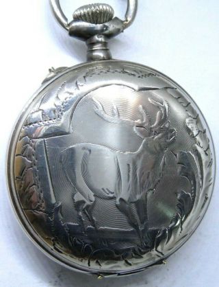 A Decent Silver Hebdomas Hunter 8 Day Pocket Watch 1919