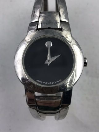 Ladies Movado Museum Amorosa Stainless Steel $595 Watch 84 E4 1842 Not Running