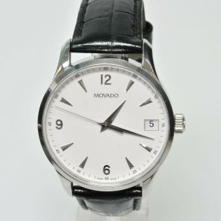 Stainless Leather Circa Quartz Men’s Movado Swiss Wrist Watch 43mm