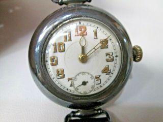 Vintage Swiss Made Sterling Silver Case Running Watch