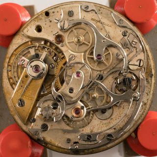 Antique Cl Guinand Locle Split Seconds Chronograph Pocket Watch Movement
