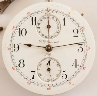 Antique CL Guinand Locle Split Seconds Chronograph Pocket Watch Movement 5