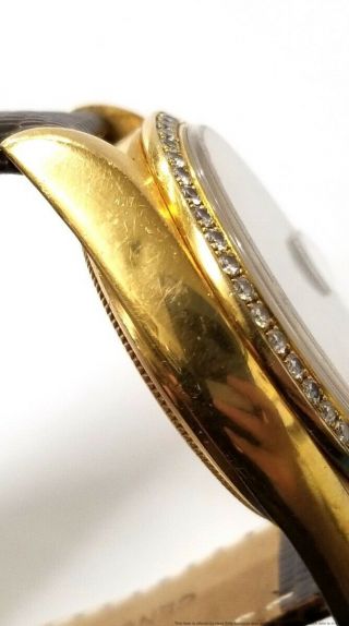 Rolex President Day Date 18038 Diamond Bezel Dial 18k Gold Quickset Watch 8