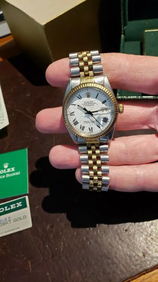 Rolex Datejust Mens Stainless Steel & 18k Yellow Gold Watch Jubilee 1601 1 Owner