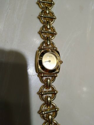Authentic Gucci 6400l Gold Plated Gold Dial Quartz Women 