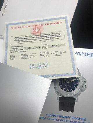 Panerai PAM 25 Luminor Submersible Titanium Case Watch Box & Papers 8