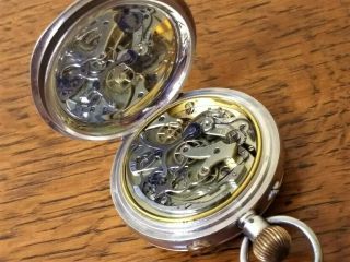Silver Cased Rattrapante (Split Second) Chronograph Pocket Watch 10