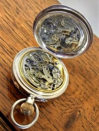 Silver Cased Rattrapante (Split Second) Chronograph Pocket Watch 11