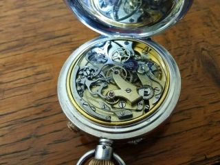 Silver Cased Rattrapante (Split Second) Chronograph Pocket Watch 12